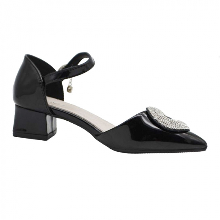 Pantofi cu toc pentru fete MRS M2024-13, Negru [2]