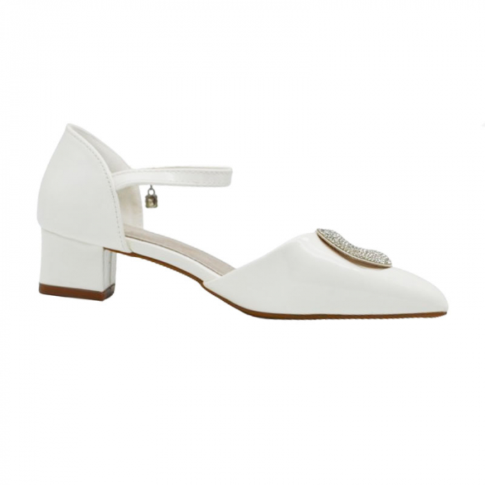 Pantofi cu toc pentru fete MRS M2024-13A, Alb [2]