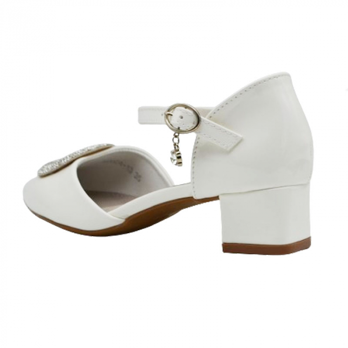 Pantofi cu toc pentru fete MRS M2024-13A, Alb [4]
