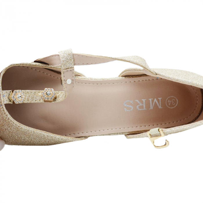 Pantofi cu toc pentru fete MRS M707-7A-31, Auriu [4]