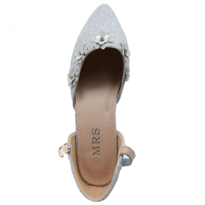 Pantofi cu toc pentru fete MRS M7070-4AR-32, Argintiu [4]