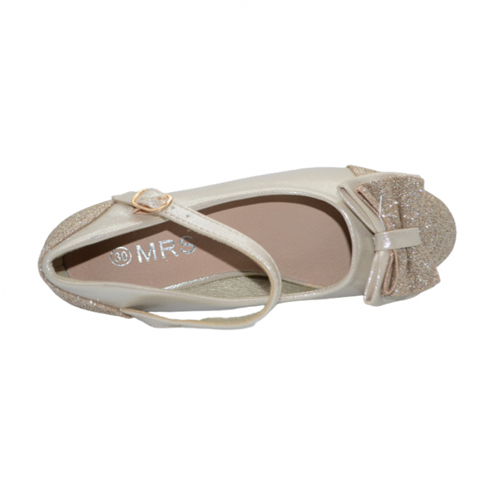 Pantofi cu toc pentru fete MRS R1509-1, Auriu [4]