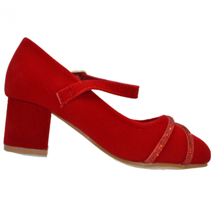 Pantofi cu toc pentru fete MRS M1540, Rosu [2]