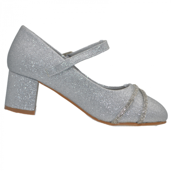 Pantofi cu toc pentru fete MRS M1541A, Argintiu [2]