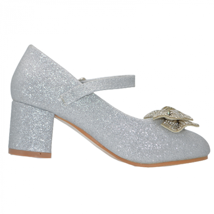 Pantofi cu toc pentru fete MRS R1538A, Argintiu [2]