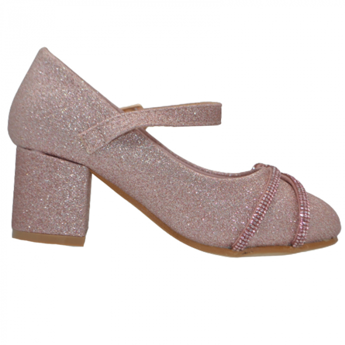 Pantofi cu toc pentru fete MRS R1541, Roz [2]