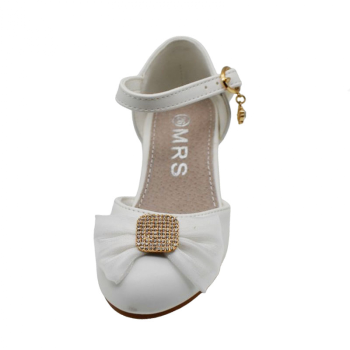 Pantofi cu toc pentru fete MRS R2024-10, Alb [4]