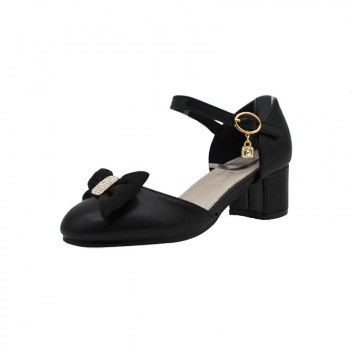 Pantofi cu toc pentru fete MRS R2024-10N, Negru [1]