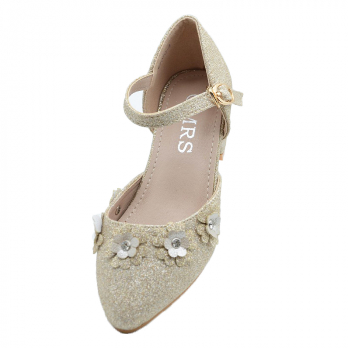 Pantofi cu toc pentru fete MRS R7070-4A-28, Auriu [3]