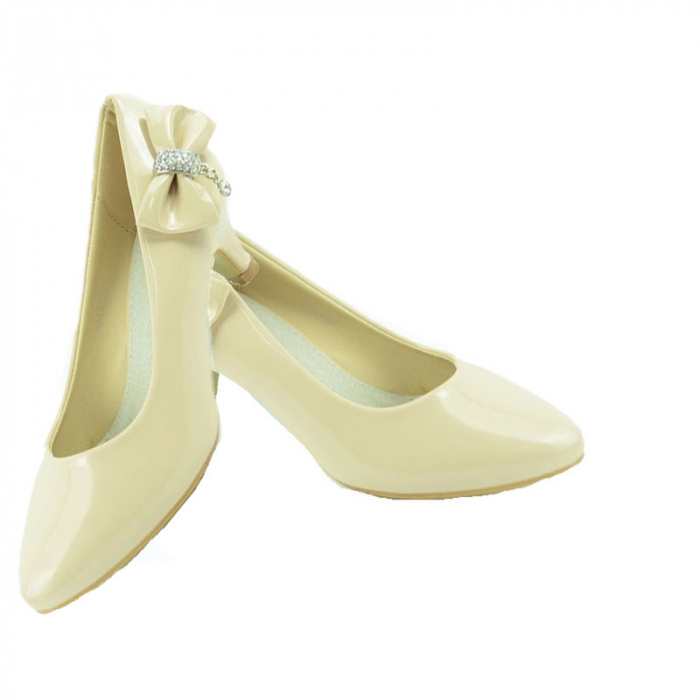 Pantofi cu toc pentru fete MRS M1280C-32, Crem [3]