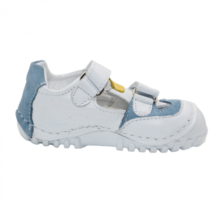Pantofi din piele ortopedici pentru baieti Small Foot SMLFS-28, Alb [3]