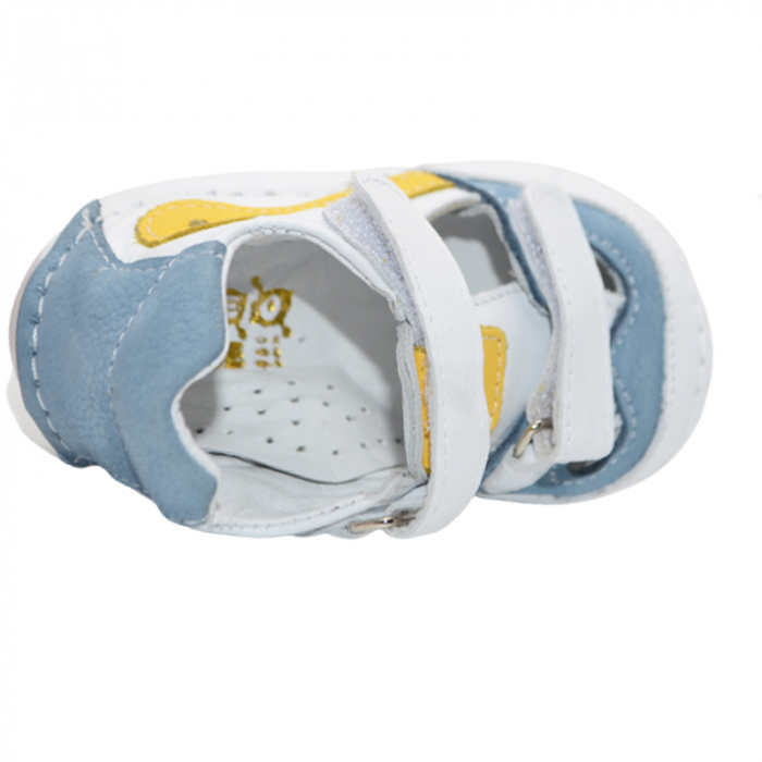 Pantofi din piele ortopedici pentru baieti Small Foot SMLFS-28, Alb [4]