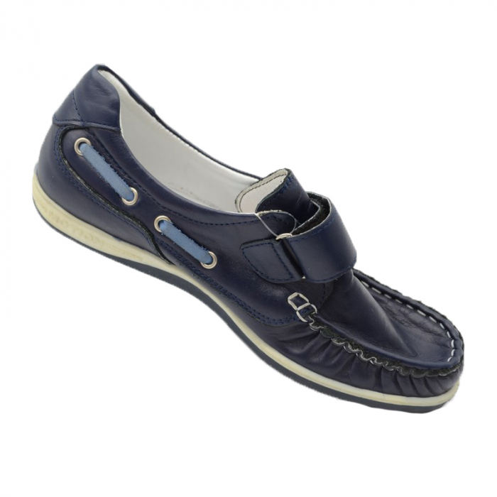 Pantofi din piele pentru baieti Pinky Pinky NTN-33, Bleumarin [2]