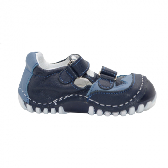 Pantofi din piele pentru baieti Small Foot SMLFS-23, Bleumarin [2]