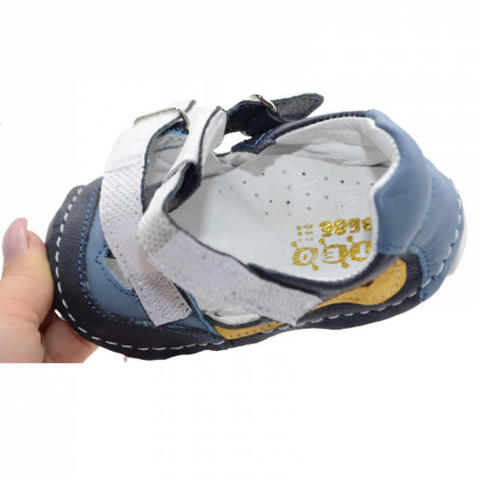 Pantofi din piele pentru baieti Small Foot SMLFS-23, Bleumarin [4]