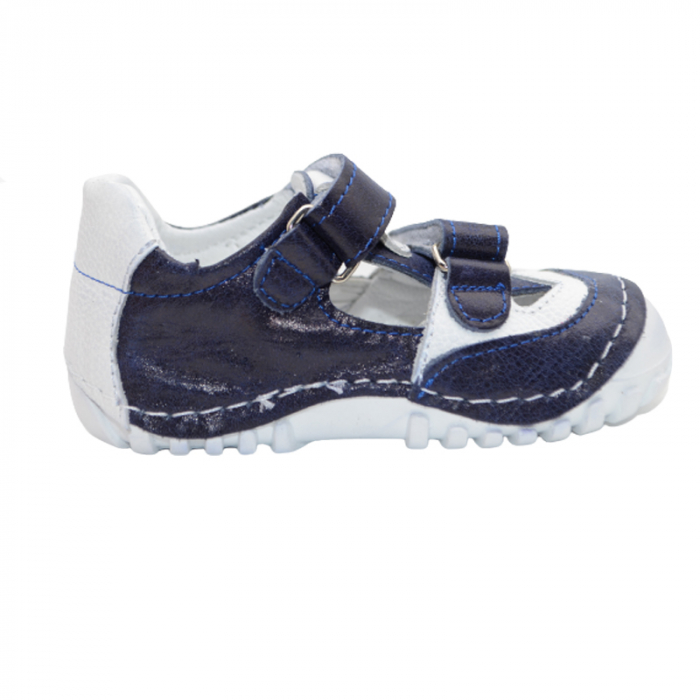 Pantofi din piele pentru baieti Small Foot SMLFS-24, Bleumarin [4]