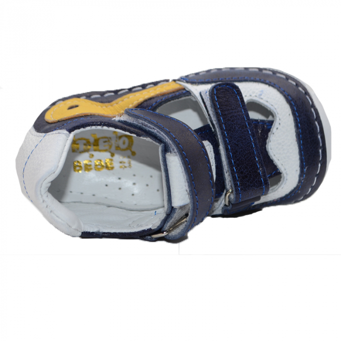 Pantofi din piele pentru baieti Small Foot SMLFS-24, Bleumarin [5]