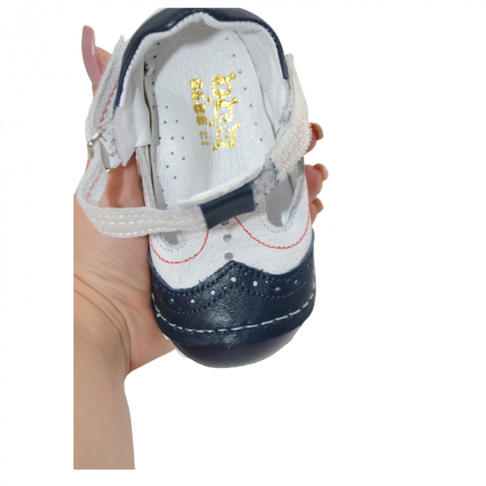 Pantofi din piele pentru baieti Small Foot SMLFS-25, Alb [2]