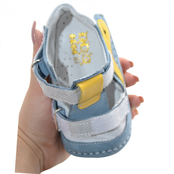 Pantofi din piele pentru baieti Small Foot SMLFS-26, Albastru [4]