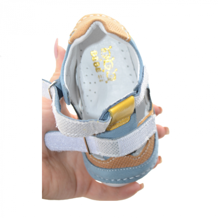 Pantofi din piele pentru baieti Small Foot SMLFS-27, Albastru [2]