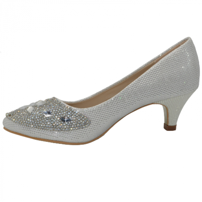 Pantofi eleganti cu toc pentru fete MRS M1283AR, Argintiu [4]