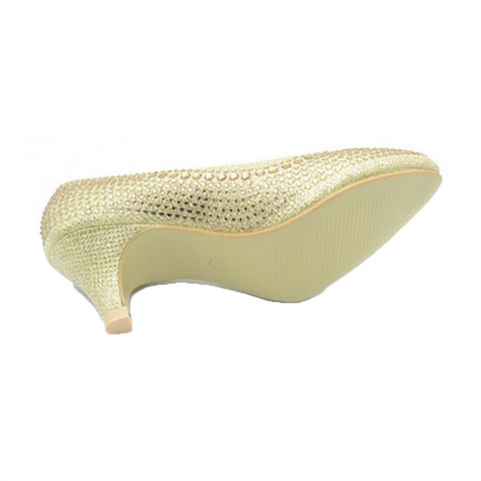 Pantofi eleganti cu toc pentru fete MRS M1289-A1-32, Auriu [2]
