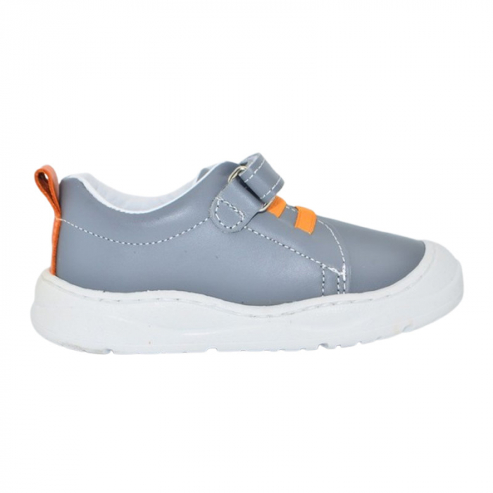 Pantofi ortopedici din piele, cu talpa flexibila, pentru baieti Small Foot, SB10A, Gri [3]