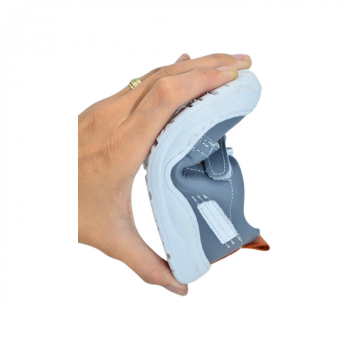 Pantofi ortopedici din piele, cu talpa flexibila, pentru baieti Small Foot, SB10A, Gri [6]