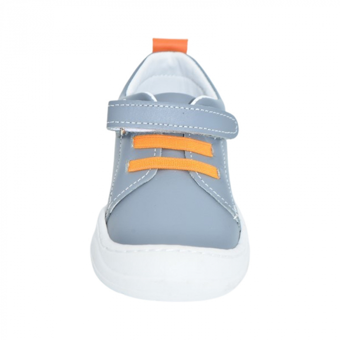 Pantofi ortopedici din piele, cu talpa flexibila, pentru baieti Small Foot, SB10A, Gri [2]