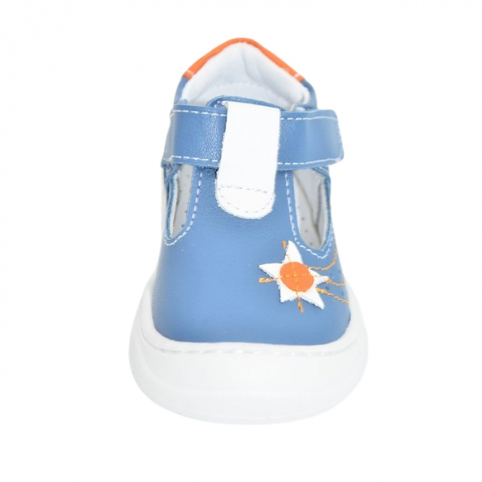 Pantofi ortopedici din piele, cu talpa flexibila, pentru baieti Small Foot, SB153A, Albastru [2]