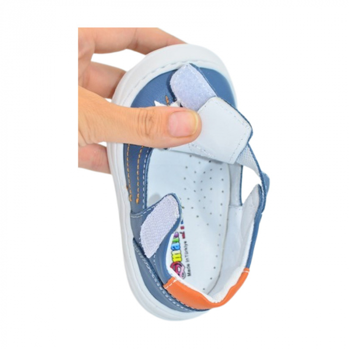 Pantofi ortopedici din piele, cu talpa flexibila, pentru baieti Small Foot, SB153A, Albastru [5]