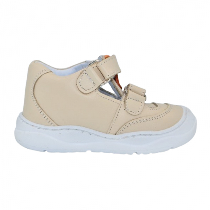 Pantofi ortopedici din piele, cu talpa flexibila, pentru baieti Small Foot, SB18C, Crem [3]