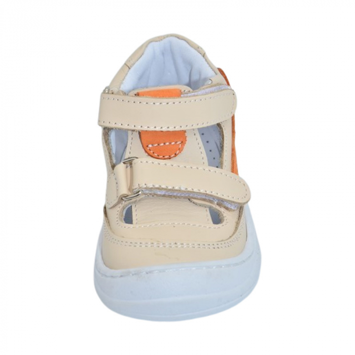 Pantofi ortopedici din piele, cu talpa flexibila, pentru baieti Small Foot, SB18C, Crem [2]