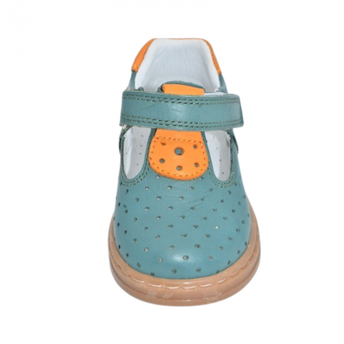 Pantofi ortopedici din piele, cu talpa flexibila, pentru baieti Small Foot, SB1908, Verde [2]