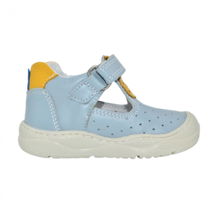 Pantofi ortopedici din piele, cu talpa flexibila, pentru baieti Small Foot, SB1908A, Albastru deschis [3]