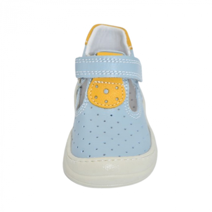 Pantofi ortopedici din piele, cu talpa flexibila, pentru baieti Small Foot, SB1908A, Albastru deschis [2]