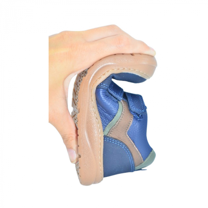 Pantofi ortopedici din piele, cu talpa flexibila, pentru baieti Small Foot, SB1908A2, Albastru [6]