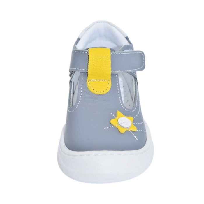 Pantofi ortopedici din piele, cu talpa flexibila, pentru baieti Small Foot, SB1908G, Gri [2]
