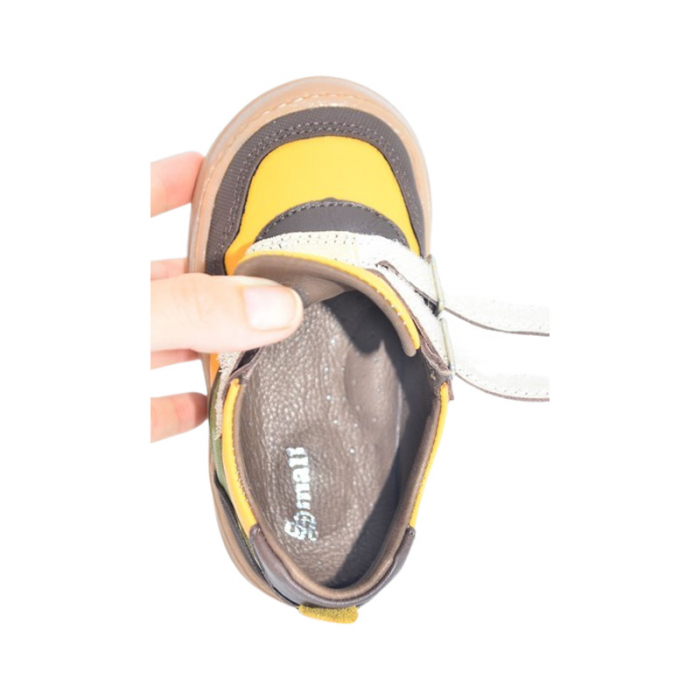 Pantofi ortopedici din piele, cu talpa flexibila, pentru baieti Small Foot, SB1908M, Maro [5]