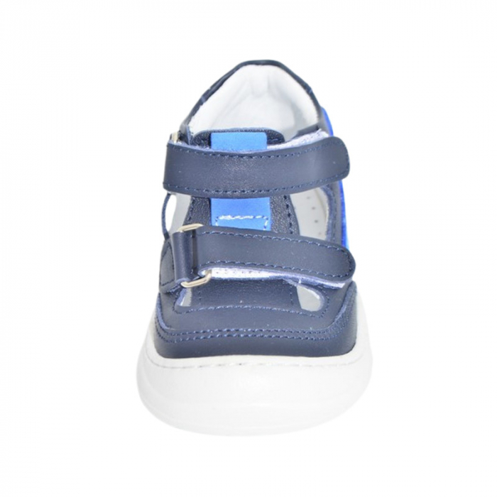 Pantofi ortopedici din piele, cu talpa flexibila, pentru baieti Small Foot, SB19A, Albastru inchis [2]