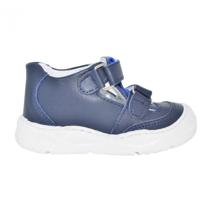 Pantofi ortopedici din piele, cu talpa flexibila, pentru baieti Small Foot, SB19A, Albastru inchis [3]