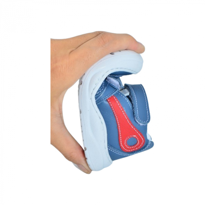 Pantofi ortopedici din piele, cu talpa flexibila, pentru baieti Small Foot, SB20A, Albastru deschis [6]