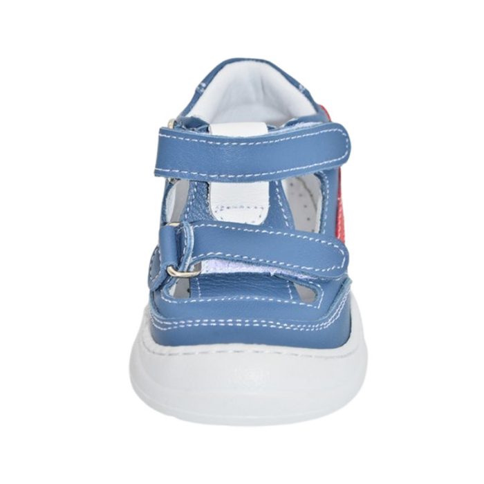 Pantofi ortopedici din piele, cu talpa flexibila, pentru baieti Small Foot, SB20A, Albastru deschis [2]