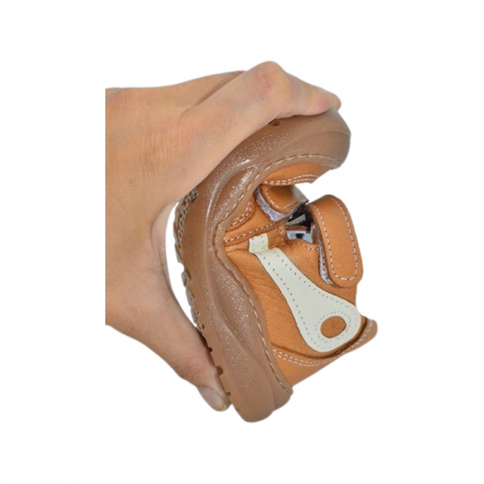 Pantofi ortopedici din piele, cu talpa flexibila, pentru baieti Small Foot, SB21M, Maro [6]