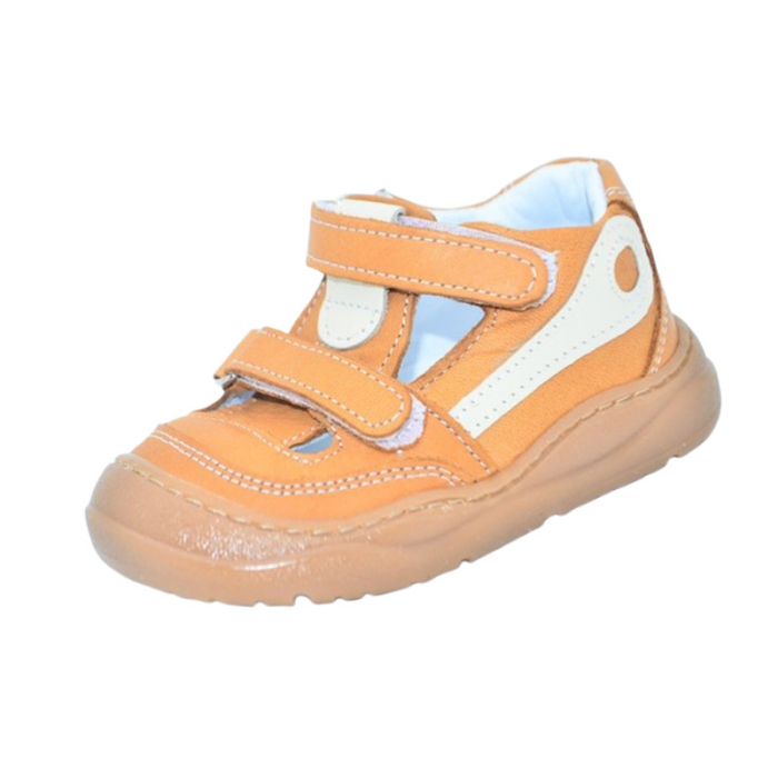 Pantofi ortopedici din piele, cu talpa flexibila, pentru baieti Small Foot, SB21M, Maro [1]