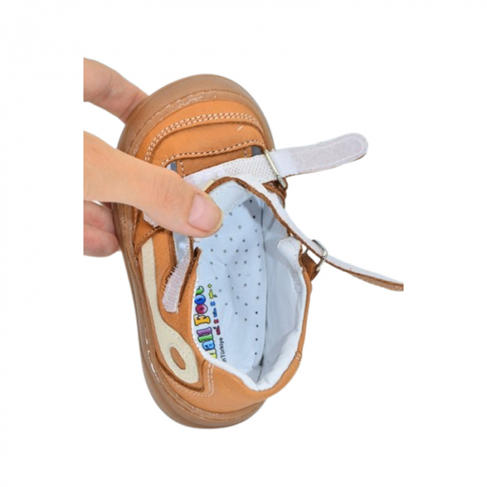 Pantofi ortopedici din piele, cu talpa flexibila, pentru baieti Small Foot, SB21M, Maro [5]