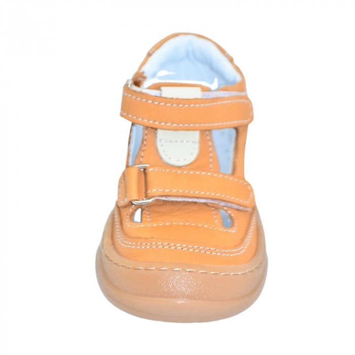 Pantofi ortopedici din piele, cu talpa flexibila, pentru baieti Small Foot, SB21M, Maro [2]