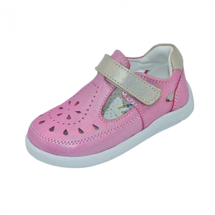 Pantofi ortopedici din piele, cu talpa flexibila, pentru fete Small Foot, SF154F, Fucsia [1]