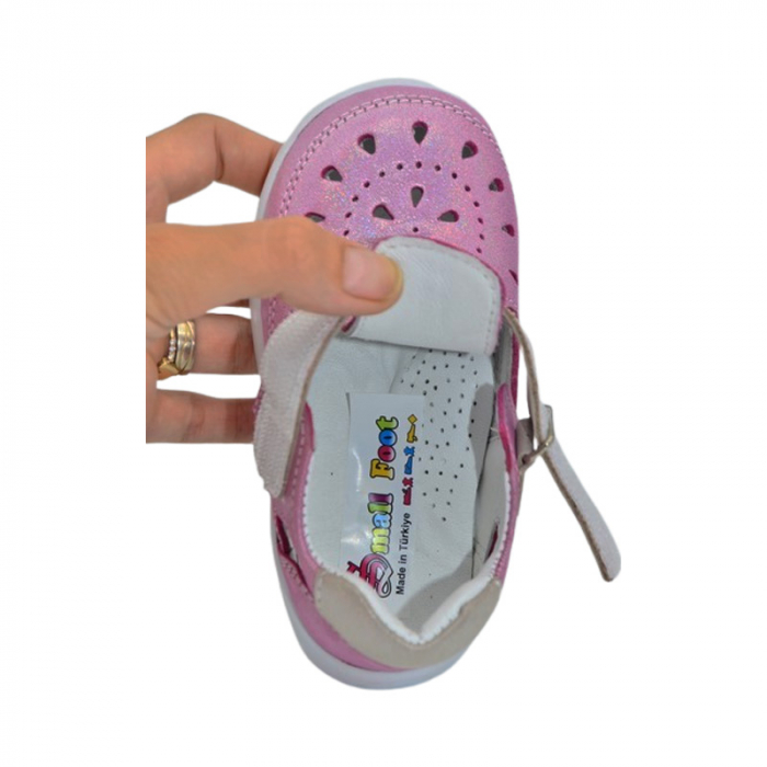 Pantofi ortopedici din piele, cu talpa flexibila, pentru fete Small Foot, SF154F, Fucsia [5]