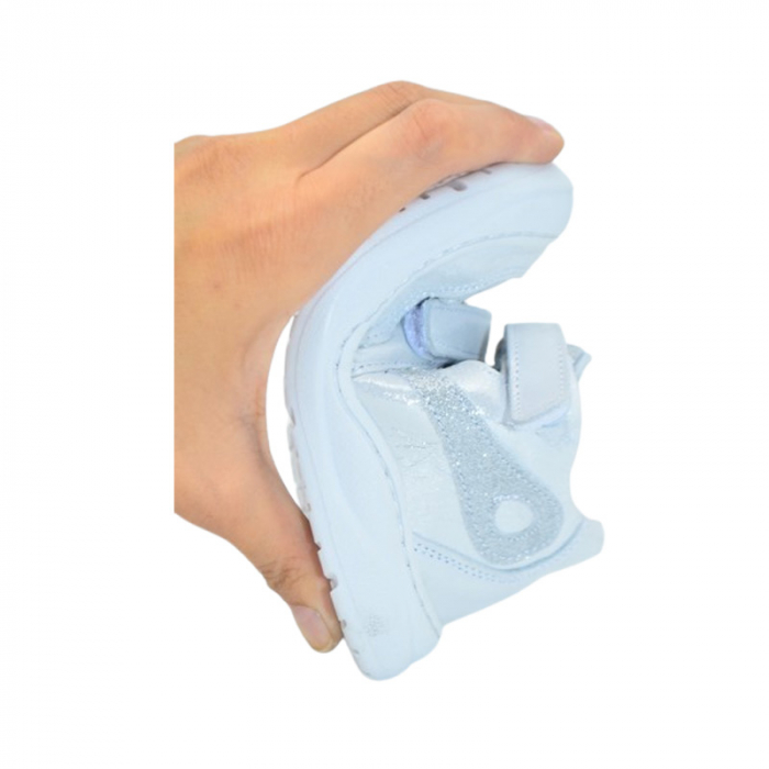 Pantofi ortopedici din piele, cu talpa flexibila, pentru fete Small Foot, SF158A, Argintiu [6]